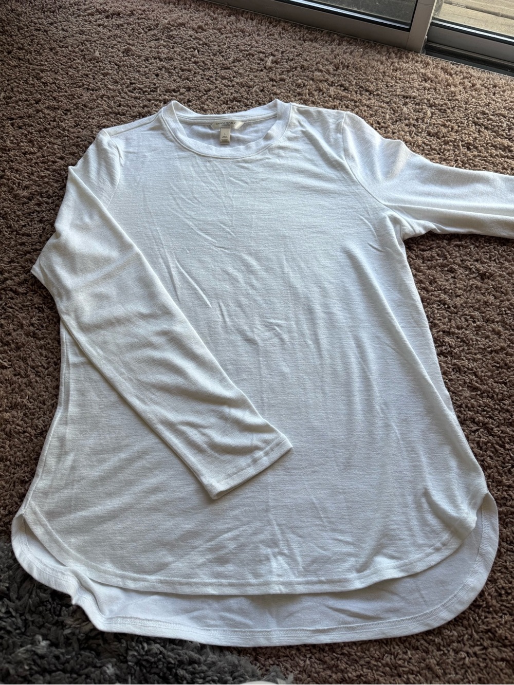 Banana Republic White Luxespun Crewneck Tunic Top
